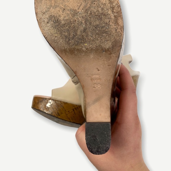 Jean-Michel Cazabat Waverly Leather Peep Toe Wedge - Picture 4 of 8